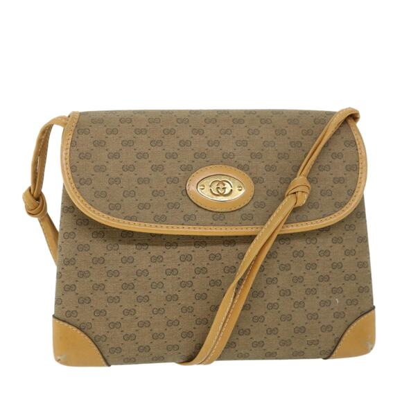 GUCCI Micro GG Canvas Shoulder Bag Pvc Leather Beige 007 92 007 92 - Picture 1 of 16